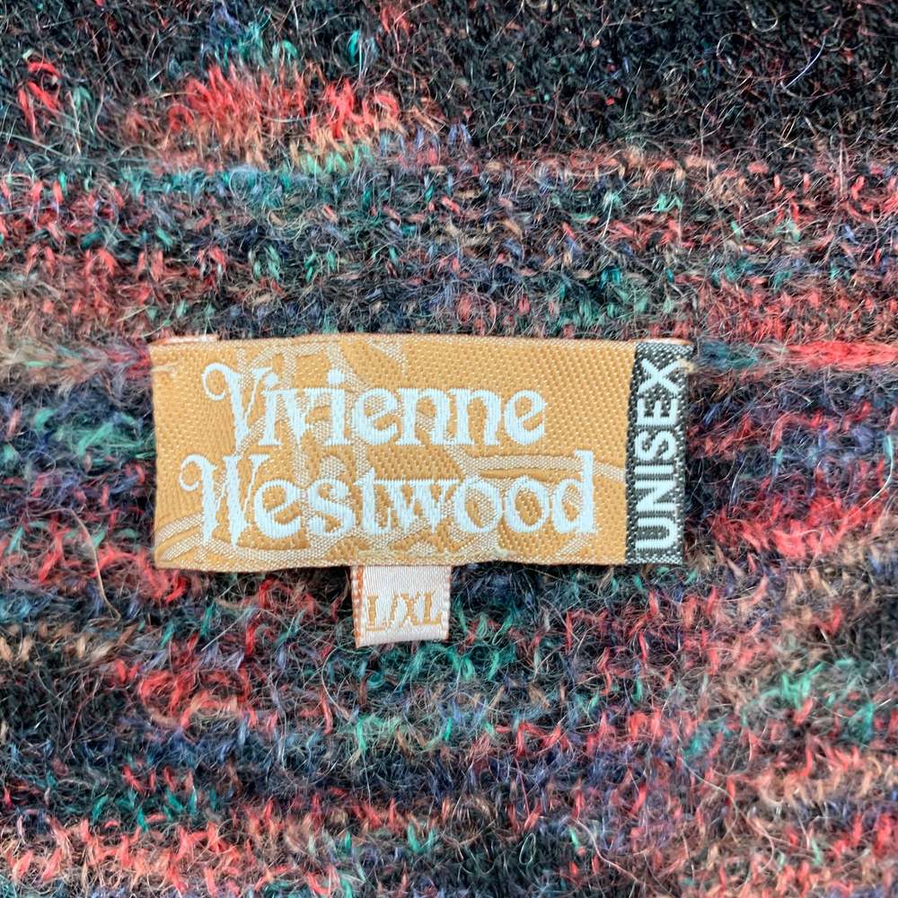 VIVIENNE WESTWOOD LXL Brown Multi-Color Knit Wool Mohair Sweater - Picture 6 of 6